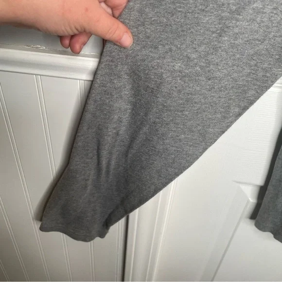 Vince Raw Edge Long Sleeve Henley T-Shirt in Gray L - Picture 8 of 15